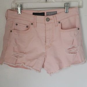 Pink denim shorts